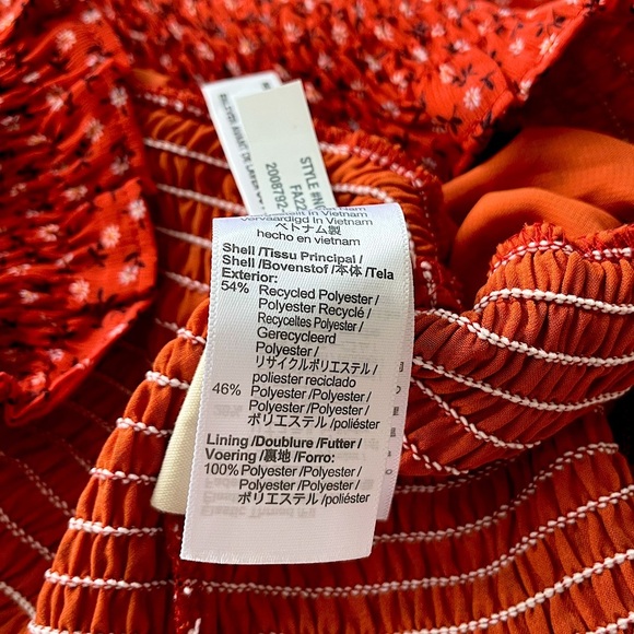 NWT Madewell Julianne Smocked-Waist Top Red Size S - Picture 10 of 10